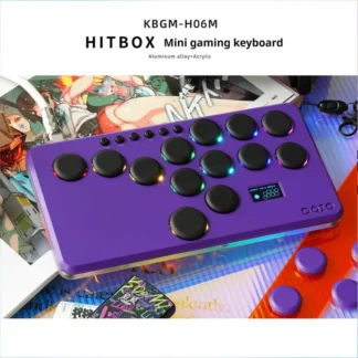 Doio Hitbox-Mini teclado portátil para videojuegos, controlador de Monitor compacto de aleación de aluminio para PS4 y 5 interruptores, accesorio de juego recreativo para PC
