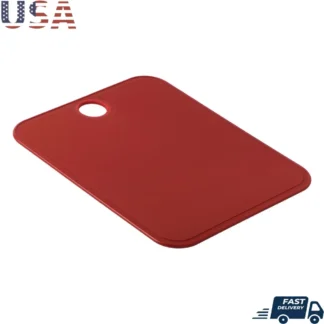 Tabla de cortar de polipropileno antideslizante 14x11 Tabla de cortar de cocina resistente Apto para lavavajillas Ranuras de jugo Parte inferior de pinza Rojo