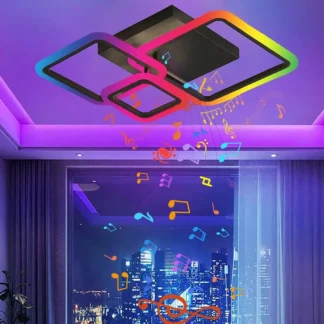 Lámparas de techo inteligentes modernas RGB con Bluetooth, Control remoto y aplicación, decoración del hogar, dormitorio, sala de estar, luz LED de pared