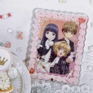 Kawaii Cloud Shaker Frames Crema Acrílico 3"/5" Set para , Instax y fotos, Cuentas flotantes esponjosas Tarjeta ACG Coleccionables estéticos