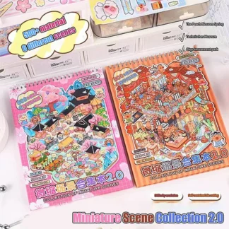 Tallas grandes 6 escenas de dibujos animados 3D paisaje en miniatura libro de pegatinas DIY cabina escena pegatina Festival regalo de cumpleaños para niñas niños