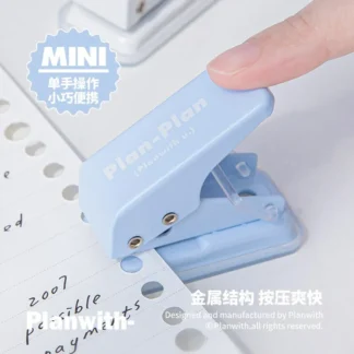 Mini perforadora de Un solo anillo, perforadora de mano bonita para álbumes de recortes de papel, manualidades de papel, bolsas de regalo de papelería