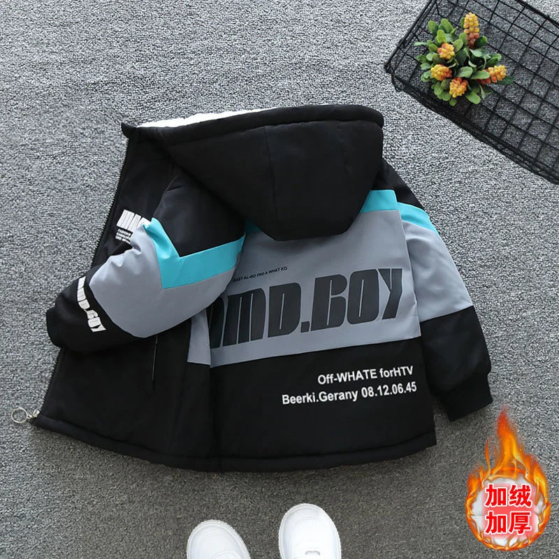 Abrigo de algodón con letras para niños, chaqueta cortavientos, ropa deportiva para adolescentes, regalo de Navidad, invierno y otoño, 2024