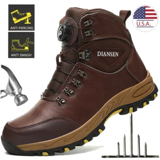 Botas de seguridad antideslizantes para hombre, zapatos indestructibles antigolpes con punta de acero, protección antipinchazos, botas de seguridad para el trabajo