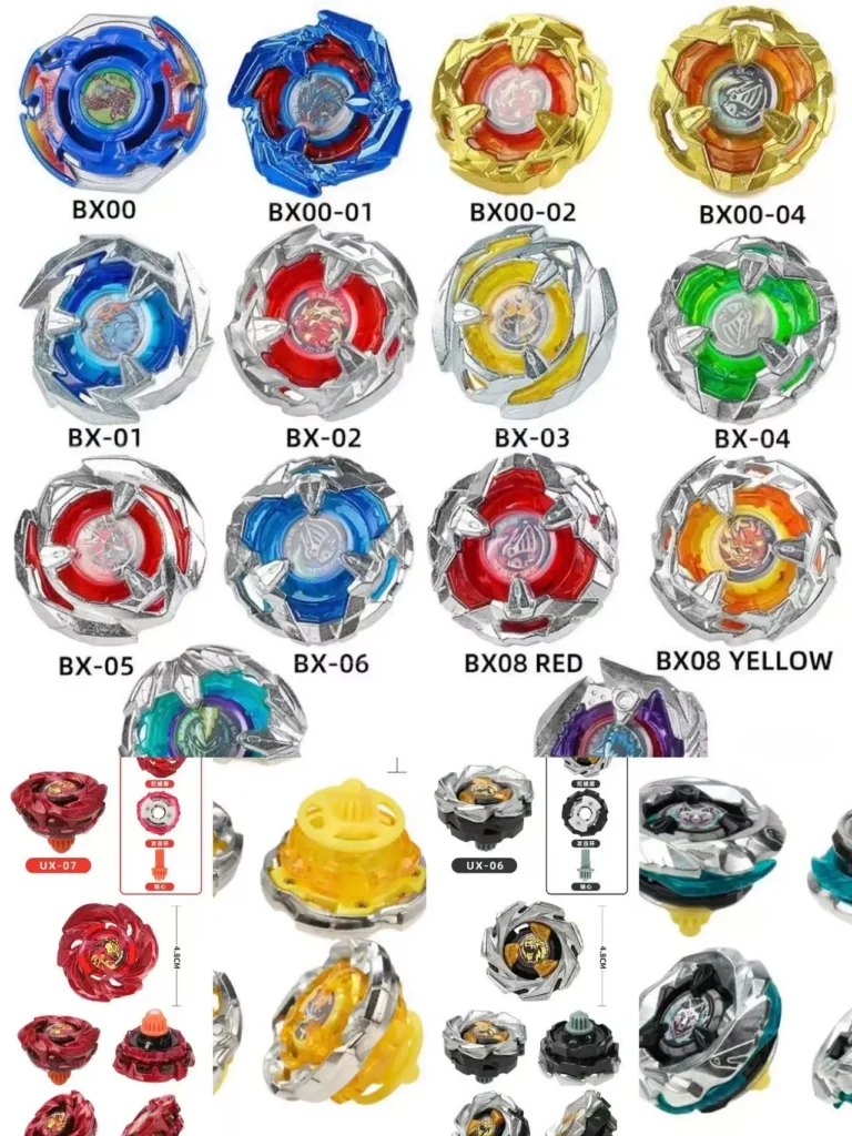 Serie de juguetes giroscópicos BX00-BX04-BX01-BX02-UX07-UX03-UX08 giroscopio de aleación explosiva de superventas transfronterizo individual