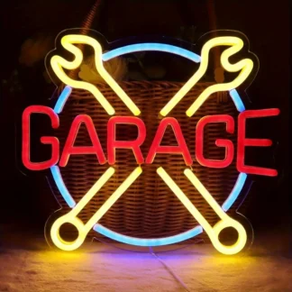 Letrero de neón para garaje, letrero LED para tienda de coche para hombre, cueva, taller de reparación de automóviles, sala de juegos, decoración de pared, fiesta, regalo de cumpleaños
