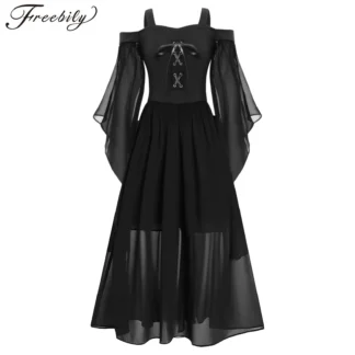 Vestido de bruja Gótica Renacentista para niñas, vestido de corsé victoriano Vintage Medieval, bata de Cosplay de Halloween, vestido de lujo