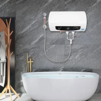 Calentador de agua eléctrico instantáneo, calentador de agua de calentamiento rápido montado en la pared de 1500W con temperatura ajustable 86-167 F