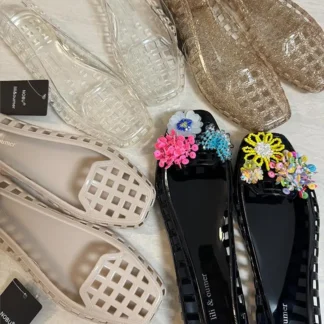 Verano Jelly oes nuevas sandalias de cristal transparentes 2025 para mujer Cool oes Accory corte bajo agujero único oes