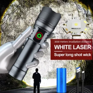 Linterna LED de alta potencia, linterna de luz fuerte, recargable por USB, linterna táctica de largo alcance, lámpara más potente para pesca y caza