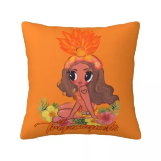 Funda de almohada Karol G Tropicoqueta, funda de cojín de poliéster, decoración Latina Foreva, funda de almohada cuadrada para el hogar, 40x40cm