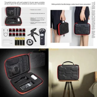 LX0B EVA Bolsa almacenamiento estuche viaje duro para las grabadoras Zoom H2N/H5/H4N/H6/F8/H8