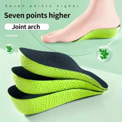 Plantillas invisibles, soporte para arco alto, suelas para aumentar la altura, zapatos de medio cojín, insertar el talón, almohadillas para zapatos de espuma viscoelástica para hombres y mujeres