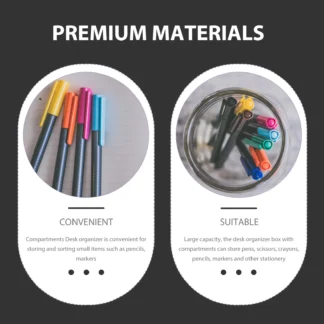 Organizador de escritorio de madera, cajón de gran capacidad, caja de almacenamiento de papelería, portalápices, estante de almacenamiento para oficina y escuela