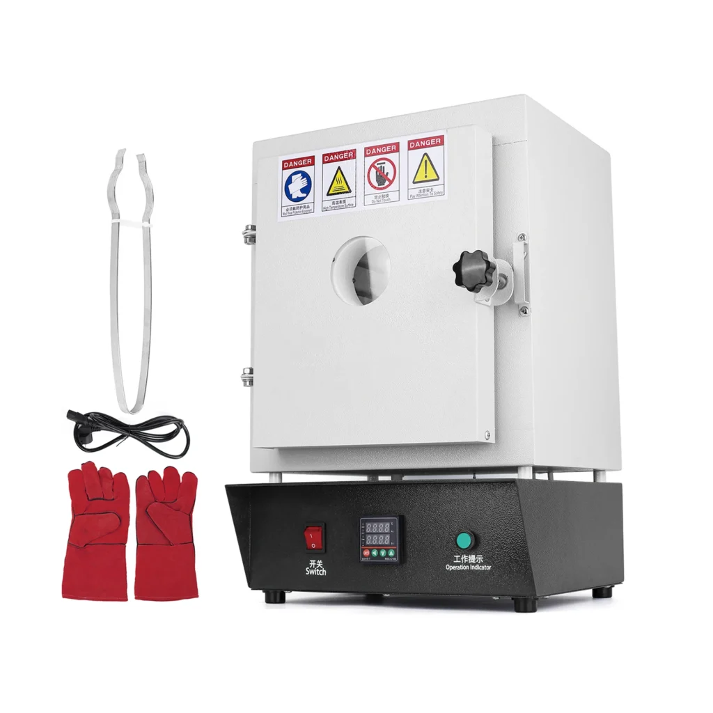 Mini horno de mufla de Metal para tratamiento térmico de 1150 grados, herramientas y equipos de joyería, caja de cera de fundición de combustión