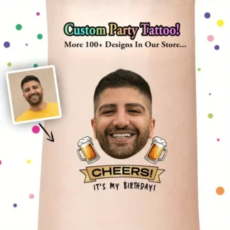 Tatuaje temporal personalizado de Oktoberfest en Munich, animadores de oso, pegatina personalizada para retrato de fiesta de cumpleaños, 15 Uds., regalo de cumpleaños