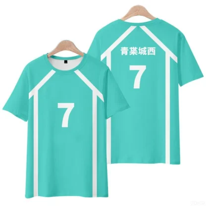 Voleibol juvenil Aoba Castle West University Cosplay y Chuan Che uniforme escolar deportivo Camiseta de manga corta ropa DZ