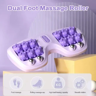 Masajeador de rodillos de doble pie con 4 filas de rodillos, alivio de la fascitis Plantar, alivio del estrés y relajación profunda, masaje Shiatsu