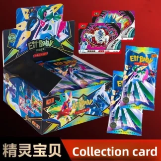 Juego de Pokémon Anime, tarjeta de elfo, colección de tarjetas de lujo para mascotas, intercambio, 30 bolsas, caja de regalo, tarjetas de juguete, pasatiempos para niños, regalo de Navidad para chico