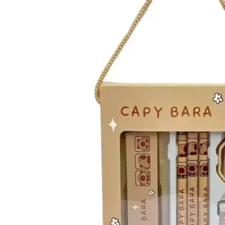 1 Juego de papelería 8 en 1 para estudiantes, regla de lápiz de capibara, juego de sacapuntas de borrador, accesorios de oficina, útiles escolares de escritura, regalos para niños