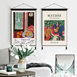 Matisse-tapiz de pared con pintura al óleo, decoración colorida de tela para dormitorio, cubierta de caja eléctrica y fondo de sala de estar