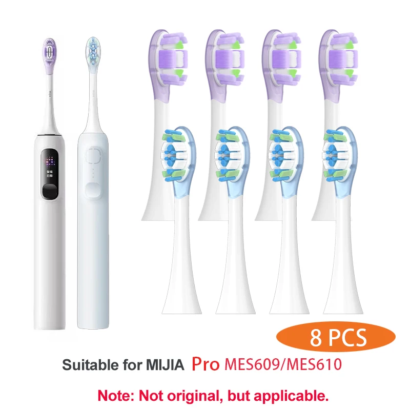 Cabezales de repuesto para cepillo de dientes eléctrico sónico XIAOMI MIJIA MES609/610 Pro, paquete sellado, 8 Uds.