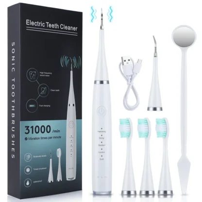 Escalador ultrasónico para limpieza de dientes, eliminación de sarro, eliminación de placa, blanqueamiento dental recargable, cuidado bucal y limpiador dental