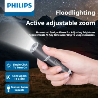 Philips 2025 nueva linterna EDC SFL2251 linterna de aluminio batería reemplazable con zoom tamaño Mini adecuada para acampar al aire libre