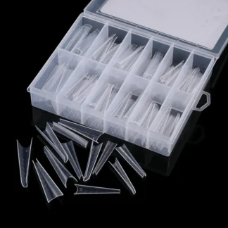Juego de moldes acrílicos puntiagudos para puntas francesas, puntas de molde de Stiletto, extensiones de uñas de media cubierta, puntas de molde de construcción de uñas (10 tamaños), 120 unids/set
