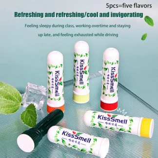 5 uds palo Nasal aumenta el enfoque tubos inhaladores aceite esencial de enfriamiento inhalador Nasal aromaterapia barra energética alivio de la congestión sinusal