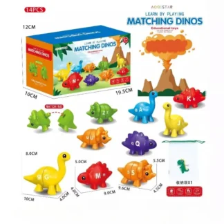 Juguetes a juego con alfabeto de dinosaurio para Aprendizaje Temprano para niños, patrón de conteo de números, iluminación a juego, material didáctico cognitivo