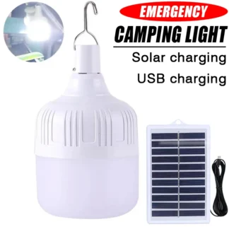 Bombillas LED recargables por USB para exteriores, 80W-500W, gancho de luz de emergencia, tienda de campaña, pesca, linternas de carga Solar portátiles, 1 ud.