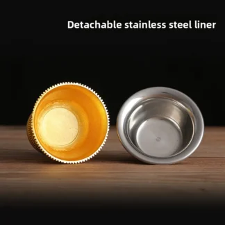 Jinghong Ocho Tesoros Buda Frente Alto Pie Taza de Agua Taza de Purificación de Agua S Taza Protector de Riqueza Taza de ...