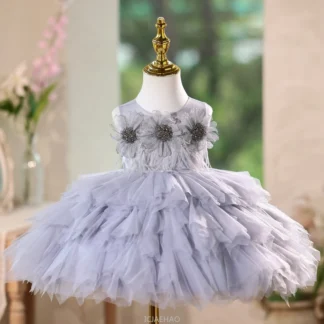Vestido de fiesta para niñas, vestidos de presentador, traje de Recital de Piano, Vestido a juego para niños, Vestido de princesa con tutú para primer cumpleaños