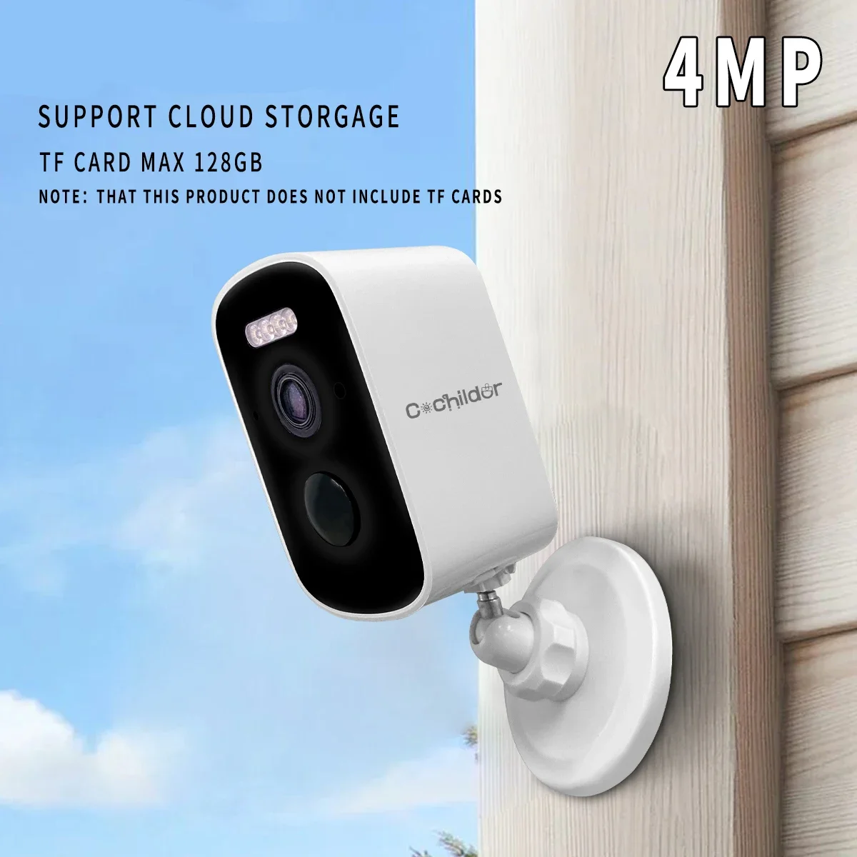 Monitor de bebé, cámara de deporte al aire libre de 4MP, cámara de red remota inalámbrica para el hogar con visión nocturna infrarroja