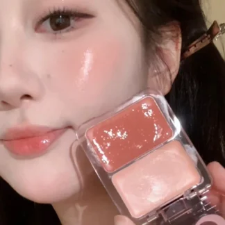 Rubor para mejillas brillante con agua, 2 colores, colorete de melocotón claro, crema rosa leche, tinte Natural para mejillas, iluminador de contorno, colorete