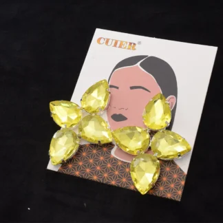 CUIER-pendientes de gota de agua de cristal para mujer, aretes largos multicolores, colgantes geométricos de Metal, joyería con dijes