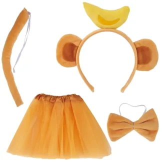 Diadema Banana Mono Linda Cosplay Cola Orejas de Halloween con Disfraz Marrón Claro Bebé