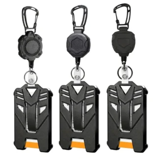 Carrete de insignia retráctil de alta resistencia, cuerda de alambre de acero fuerte, soporte para tarjetas de identificación, funda para tarjetas de Material ABS, cubierta para tarjetas de autobús, oficina y escuela