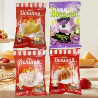 Bonumii Gummi/Sour Sandy Gummy crujiente, sabor a uva, 2,54 oz (72 g) * 2 paquetes, gomitas en forma de queso, caramelos lindos