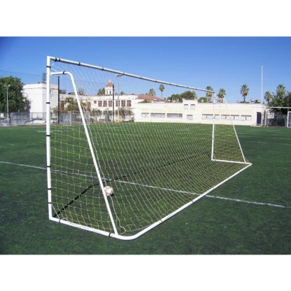 24 x 8 pies. Tamaño oficial. Portería de fútbol de acero resistente con red. Objetivos de tamaño de regulación. Ayuda de entrenamiento de práctica profesional