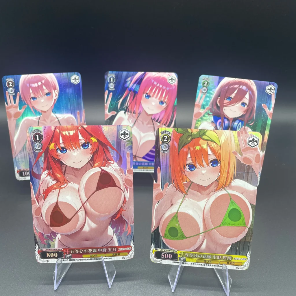 Ws Anime los quintillizos por excelencia Ichika Nino Miku Itsuki Yotsuba baño Bikini versión japonesa tarjeta Flash colorida