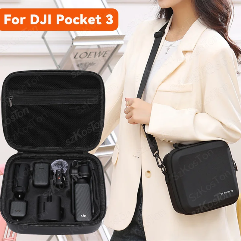 Bolsa de almacenamiento para DJI Osmo Pocket 3, Estuche de transporte, bolso de hombro EVA, caja de viaje para accesorios DJI Osmo Pocket 3