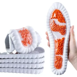 Plantillas deportivas ortopédicas 4D, suaves, transpirables, alta elasticidad, absorción de impacto, almohadilla para zapatos para correr para hombres y mujeres, masaje de látex, 1 par
