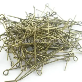 7000 Uds. Pasadores de cabeza de ojo de aleación hechos a mano en tono bronce, accesorios de joyería 30x0,7mm