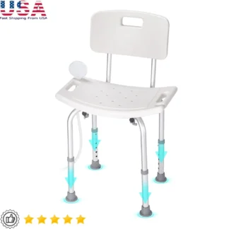 Asiento de baño ajustable, Banco de ducha, silla de baño antideslizante para personas mayores, taburete de ducha ligero y duradero intercambiable en altura con