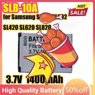SLB-10A SLB10A 3,7 V 1400mAh batería de cámara para Samsung SL102 SL202 SL420 SL620 SL820 HZ10W HZ15W ES55 L100 L110 L200 L210 L310W