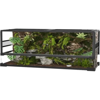Terrario de vidrio para reptiles de 67 galones, 48" x 18" x 18" con ventilación de pantalla superior y lateral, terrario para reptiles, vidrio endurecido