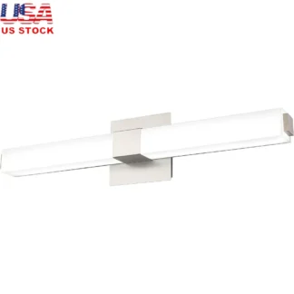 Luz LED para tocador de baño, accesorio de iluminación de montaje en pared de níquel cepillado de 24 pulgadas, diseño moderno sobre espejo, iluminación de bajo consumo