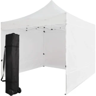Tienda con dosel emergente, tienda con dosel instantáneas de 10x10 pies, paredes laterales de refugio plegables comerciales para exteriores con altura ajustable, almacenamiento